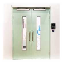 Active double leaf steel door for clean passages in hospitals